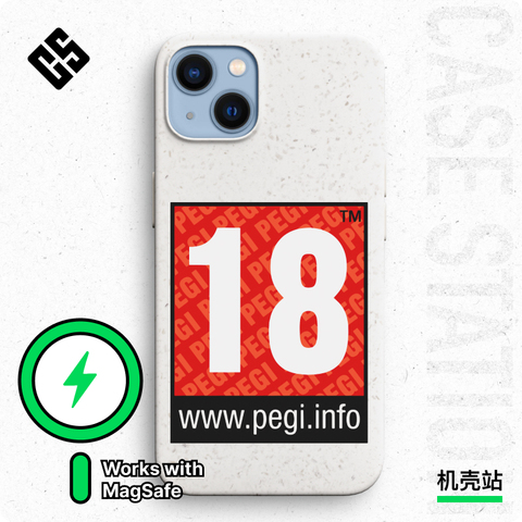 PEGI 18 Gaming Black White Red Minimalist iPhone Case