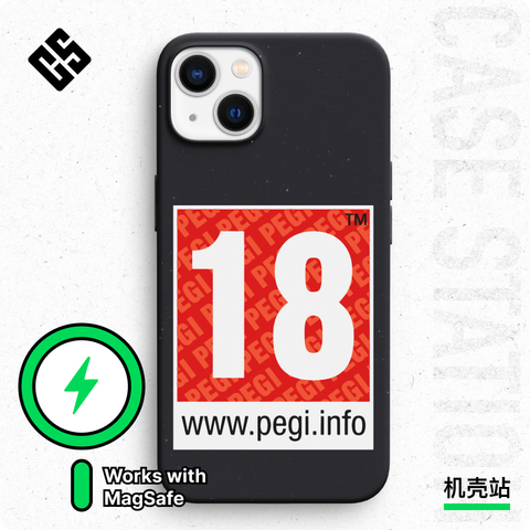 PEGI 18 Gaming Black White Red Minimalist iPhone Case
