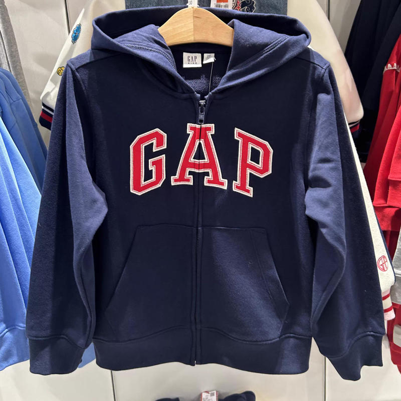 Gap Boys and Girls 2026 Spring Patchwork Embroidered Logo Zipper Hooded Sweatshirt Kidsren's Clothing 860919