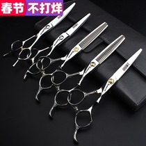 Barbershop hair stylist special hair scissors 6 inch flat cut tooth scissors thin combination set hair scissors