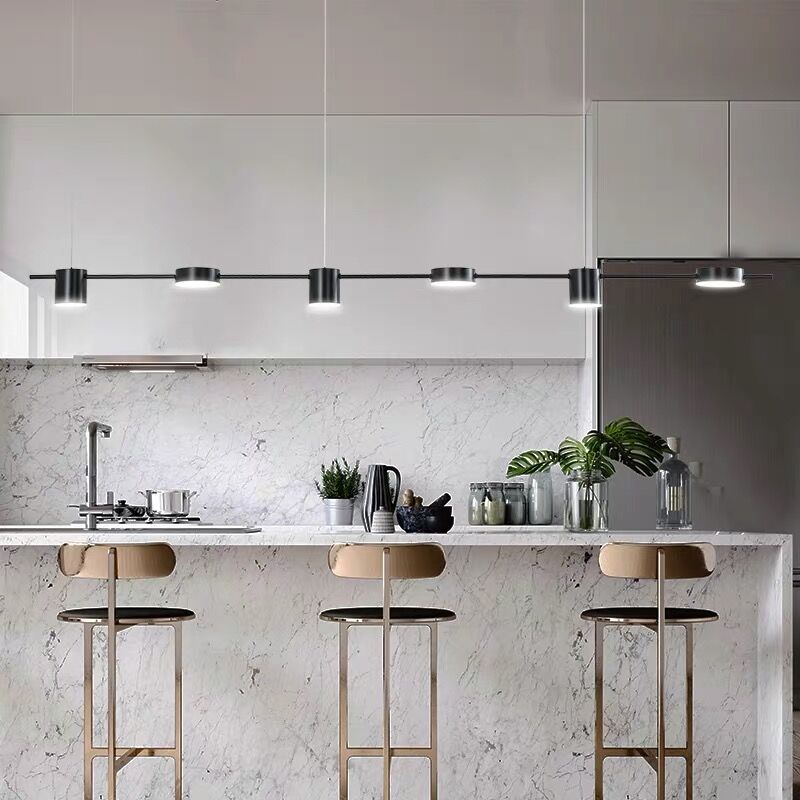 Nordic minimalist three-headed golden dining room chandelier light luxury creative personality modern dining room front bar combination