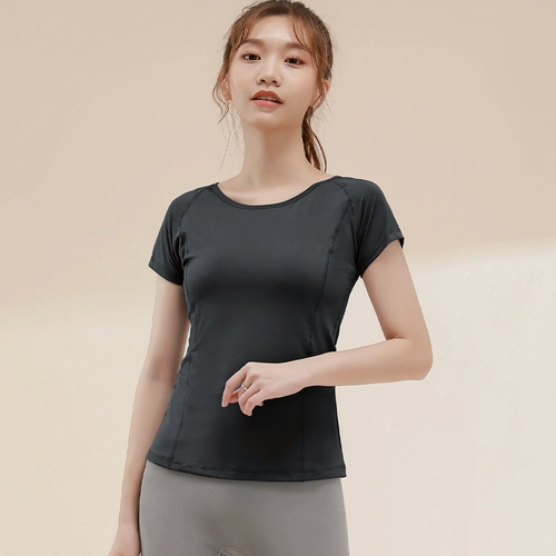 Дорожная спортивная летняя футболка для спортзала для йоги для отдыха, популярно в интернете, короткий рукав, по фигуре, для бега