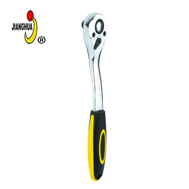 Shanghai craftsman Huajiao ratchet wrench quickly falls off curved handle knurled sleeve big fly chrome vanadium alloy steel