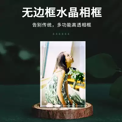 Photo frame ornaments acrylic 6 inch 4R HD decoration modern simple picture frame photo accessories magnetic transparent creative