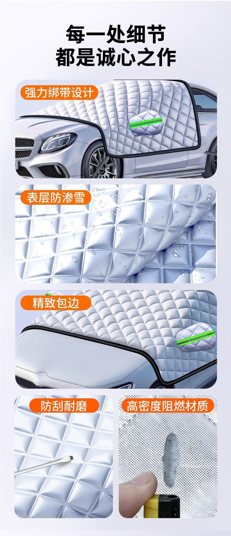 Car Windshield Cover for Snow Protection, Anti-Frost, Anti-Snow Cover, Winter Car Cover, Winter Windshield Cover, Thickened Front Window Cover