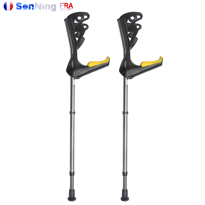 Sen Ning French Imported Arm-Type Underarm Crutches, Telescopic Medical Folding Elbow Crutches, Portable Fracture Rehabilitation Walking Aids