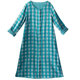 Literary Green Square Plaid Long Gown Women's Side Slit Summer 2023 New Windbreaker Reversible Windbreaker