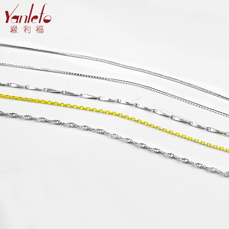 Edge Lifu 925 Silver Necklace Lady Short FINE LOCK BONE CHAIN SILVER CHAIN SILVER CHAIN NO PENDANT NAKED CHAIN NECK NECKLACE BRIEF GIFT