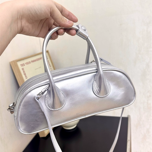 Южнокорейский серебряный небольшой дизайнерский товар, ретро модная кожаная сумка через плечо, из натуральной кожи