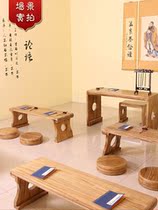 Solid wood antique kindergarten Chinese school table and chair private school calligraphy table double primary school classroom training brush desk chair