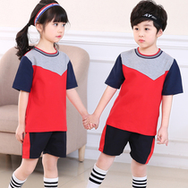 Kindergarten garden clothes summer clothes new primary school school uniforms class clothes sportswear summer suit pure cotton short-sleeved British style