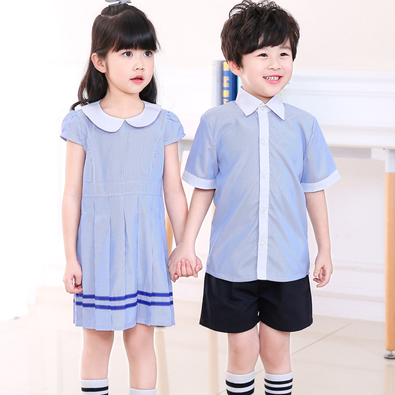 Kindergarten Garden Suit Summer Clothing Inglém Wind Elementary School Uniforms School Uniform Suit Boys Girls' Summer Ocean Dress Shirts