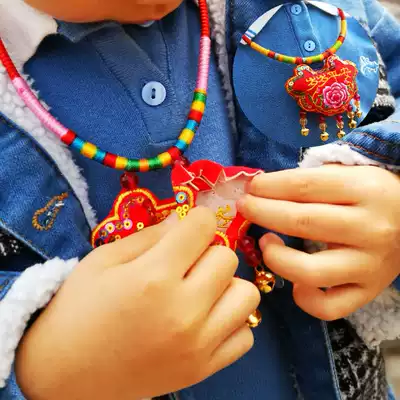 Baby DIY collar Fetal hair bag Homemade long life lock Traditional baby hanging decoration full moon 100-day birthday gift material package