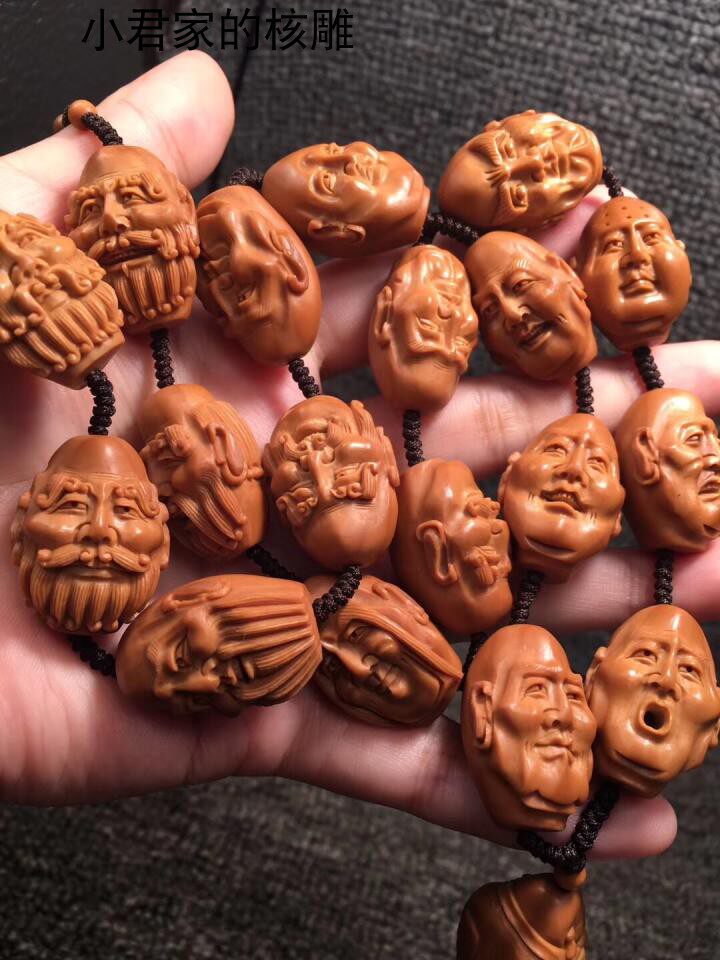 Must send olive core bracelet single-sided eighteen Arhat big seeds unpopular play nuclear carving bracelet men's plate play pure handmade