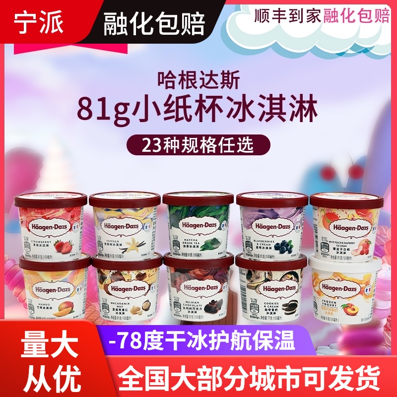 24 Cups Haagen Dazs Ice Cream Imported From France 81g 24 Small Cup Of Vanilla Ice Cream Big Bucket Ice Cream