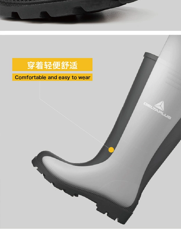 Giày đi mưa Delta công trường dành cho nam giới trưởng thành Giày đi mưa cao cấp chống thấm nước, chống trơn trượt, chống va chạm, ủng nước chống mài mòn, giày nước nữ ủng cao