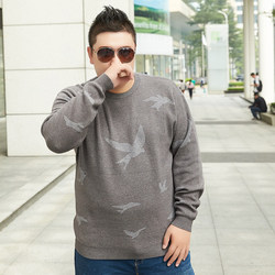 Winter trendy brand plus size men's gray knitted bottoming shirt plus fat plus size versatile pullover fat sweater for men