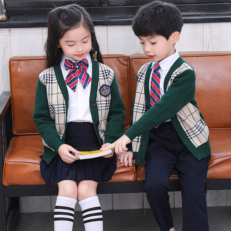 Kindergarten Garden clothes autumn and winter clothing Primary school uniforms Spring and autumn clothing Inn Wind Children's class clothes suit sweater Three sets
