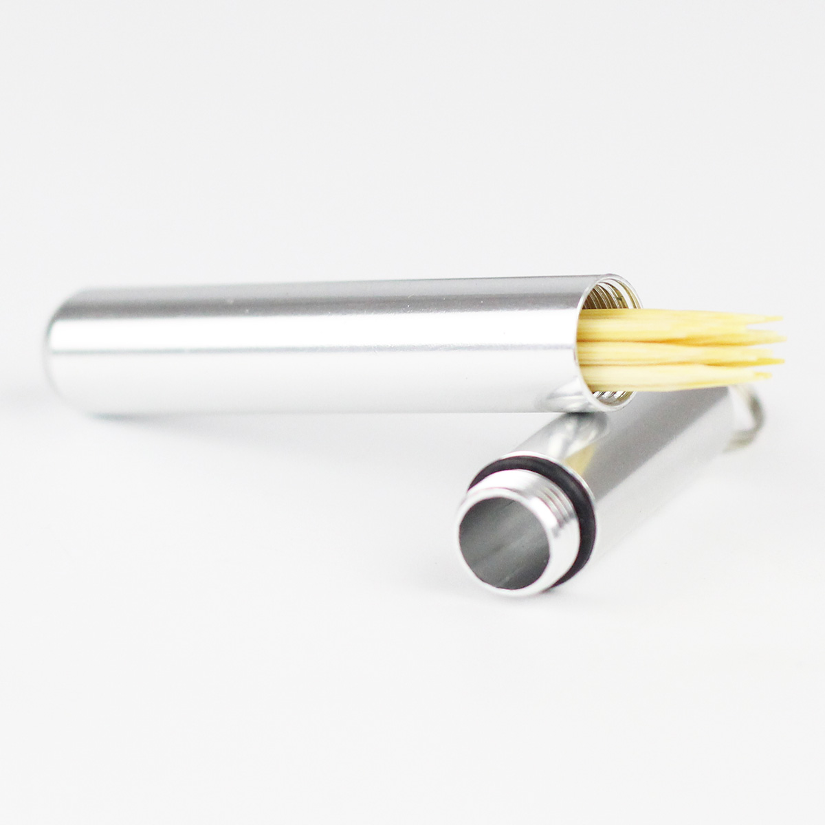 New creative portable tooth box with mini-tourist seal waterproof aluminum alloy tooth tube stainless steel