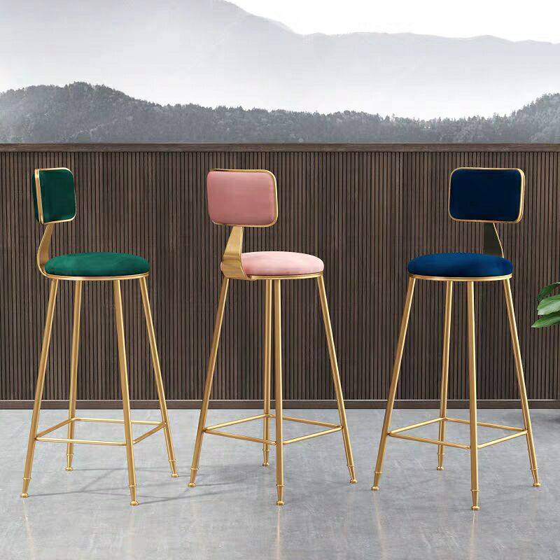 Light luxury ins bar chair simple household high chair front back high stool milk tea cafe bar chair - Taobao