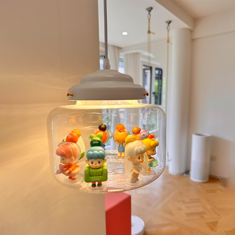 Chandelier Restaurant Lamp Glass DIY Handmade Lamp Doll Display Chandelier Miniature Landscape Creative Display Box Lamp