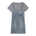 Thời trang lưới đỏ người đàn ông nhỏ bé mặc váy denim của phụ nữ 2019 mùa hè Váy mới mùa hè của phụ nữ - Váy eo cao váy suông rút eo	 Váy eo cao