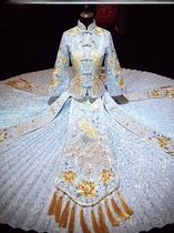 Xiuhe clothing 2020 new big five Fu dragon and phoenix coat wedding bride out of the cabinet dress Chinese wedding wedding dress show and