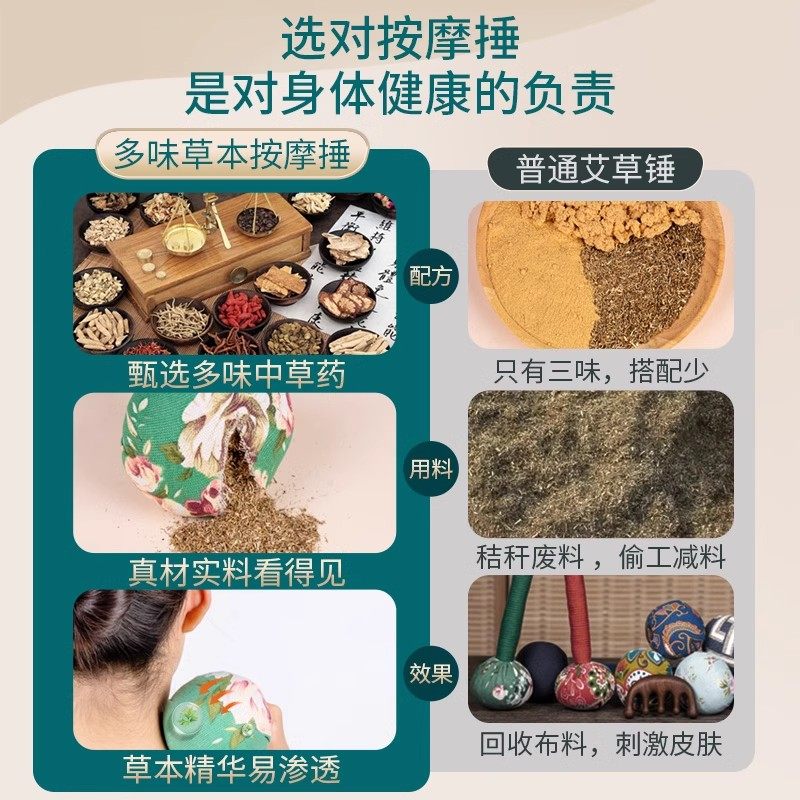 艾草锤子养生按摩捶背锤肩敲打棒经络拍子拍八虚拍打神器，解锁健康新姿势！🌿💪-健身锤-淘宝百科网