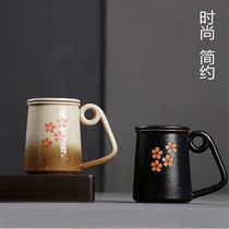 Simple mug ceramic couples Cup coffee milk breakfast large capacity creative with lid spoon tea cup customization