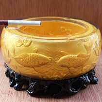 Crystal ashtray household living room with lid creativity trend office car on board large-scale birthday gift