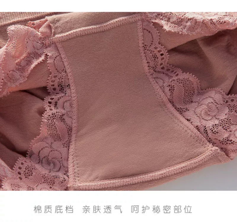 Quần lót nữ cạp cao, gen bụng, đáy quần cotton, nâng mông, không lộ vết, nâng mông phụ nữ sau sinh, túi size lớn, nâng mông, ren - Giống cái