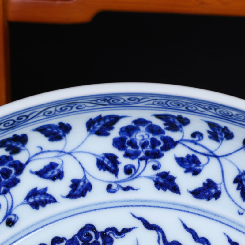 Furnishing articles offered home - cooked hand - made decorative plate of blue and white porcelain in jingdezhen porcelain tableware market checking ceramic fruit bowl