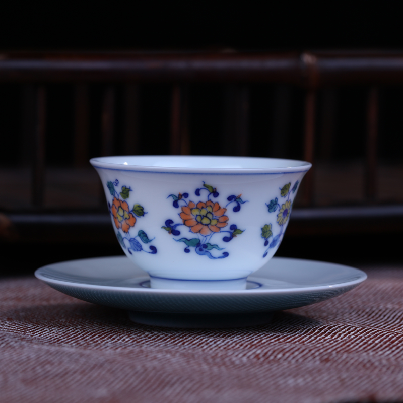 Offered home - cooked in jingdezhen porcelain teacup hand - made sample tea cup tea checking ceramic tea ware bowl handless small tea light