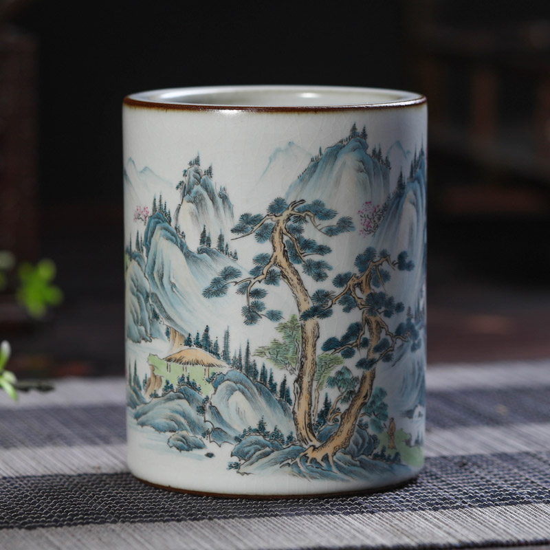 "Four furnishing articles offered home - cooked ceramics stationery pen container in jingdezhen porcelain painting landscape your porcelain piece Jin Hongxia system