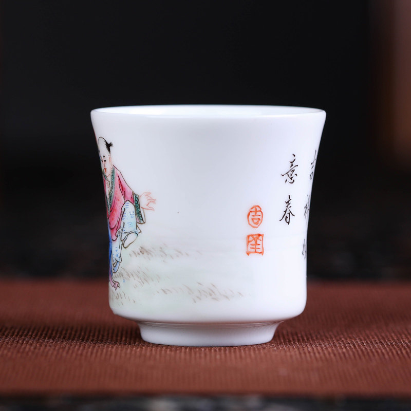 Offered home - cooked in jingdezhen porcelain pure manual handless small bowl famille rose porcelain sample tea cup masters cup kung fu a cup of tea cups