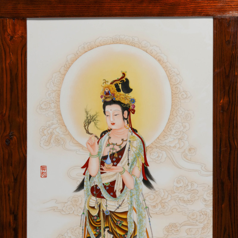 Offered home - cooked adornment in the sitting room corridor murals jingdezhen ceramic furnishing articles hand - made porcelain plate painting porch corridor of Buddha