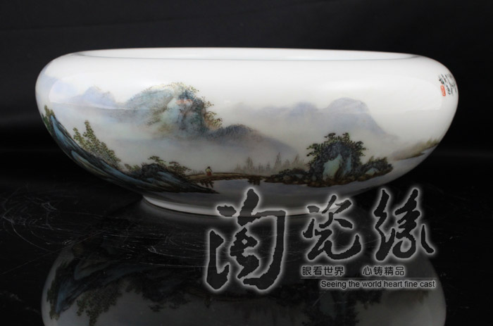 Offered home - cooked in jingdezhen famous Cao Zhiyou hand - made porcelain tea to wash a writing brush washer penjing collection the splendid 】 【