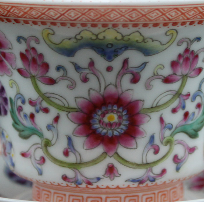 Offered home - cooked in jingdezhen porcelain tea set manually tureen only three cup bowl hand - made famille rose tea, tea