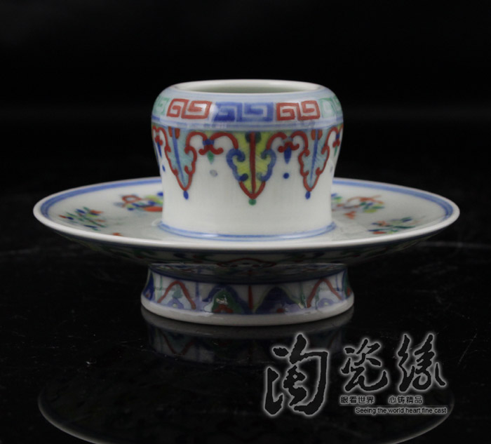 Offered home - cooked in jingdezhen blue and white buckets color antique hand - made porcelain taking ave rimmon 】 【 a furnishing articles candlestick