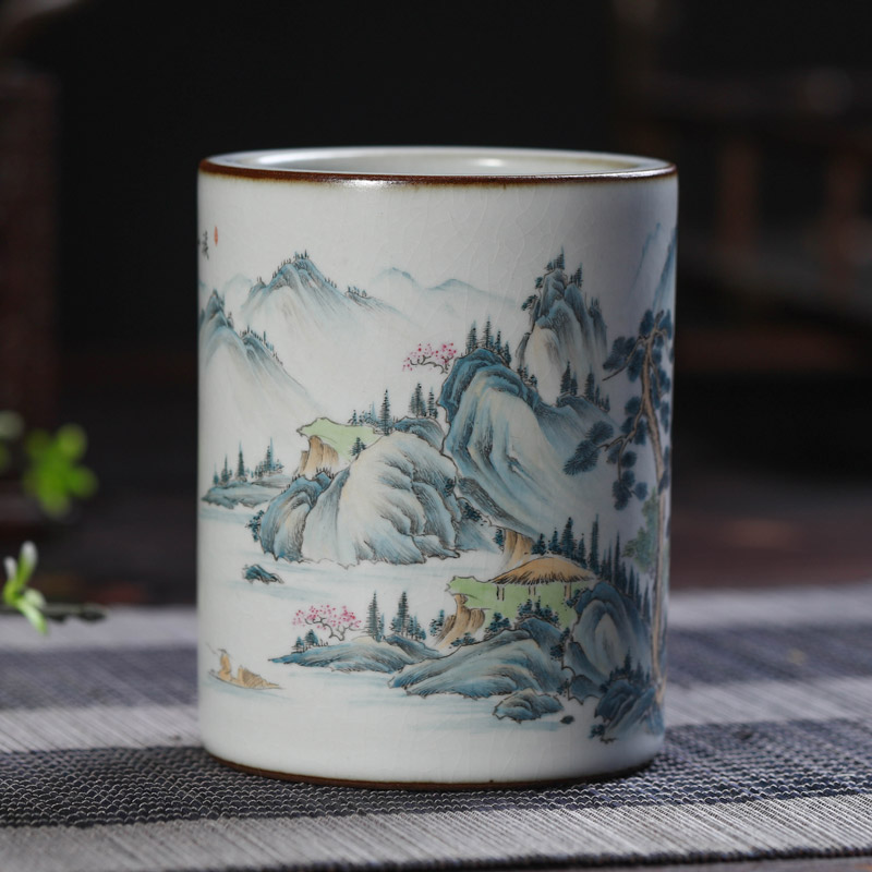 "Four furnishing articles offered home - cooked ceramics stationery pen container in jingdezhen porcelain painting landscape your porcelain piece Jin Hongxia system
