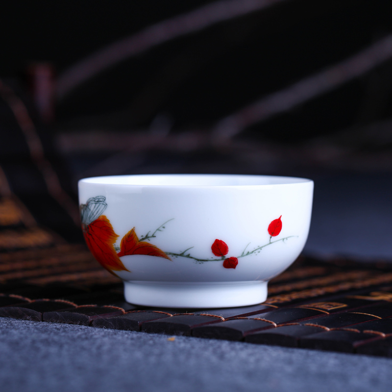 Offered home - cooked in jingdezhen porcelain tea sets tea bowl hand - made ceramic cups water cup sample tea cup, pure checking out the tea