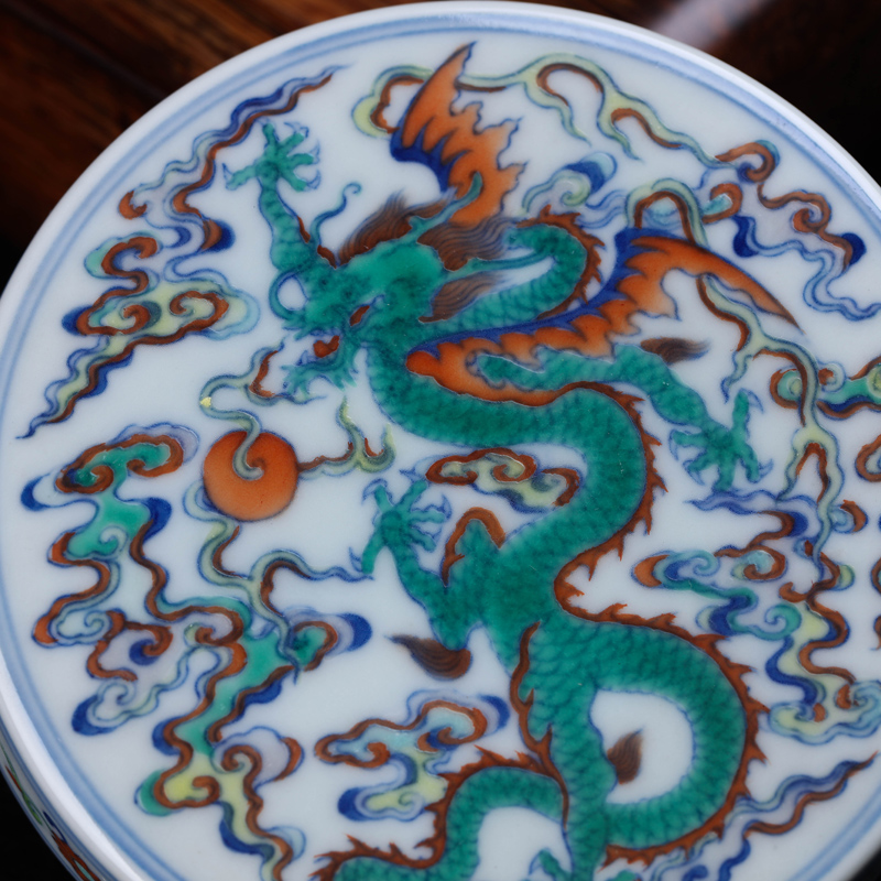Offered home - cooked in jingdezhen ceramic ink pad jewelry box pure manual bucket color porcelain stationery furnishing articles blue and white porcelain decoration
