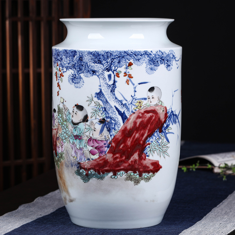 Offered home - cooked hand - made in blue and white porcelain vase pure manual youligong jingdezhen porcelain furnishing articles home sitting room adornment