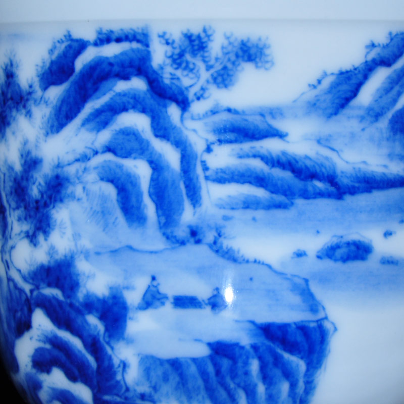 Offered home - cooked in jingdezhen blue and white porcelain tea set sample tea cup hand - made single cup [and] pressure hand glass cup cup