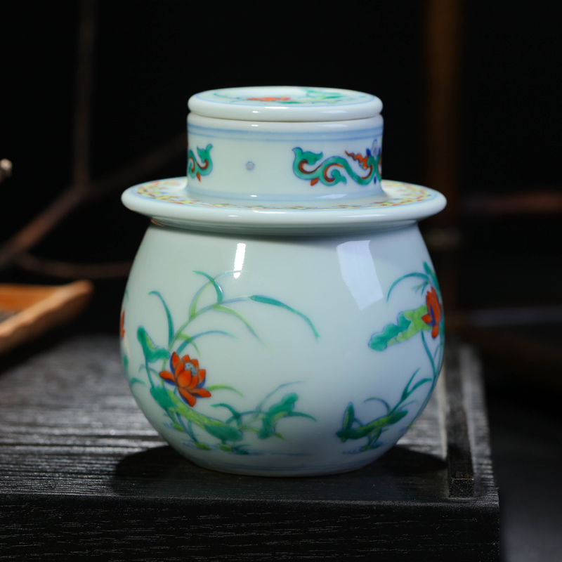 Offered home - cooked hand - made of blue and white porcelain in jingdezhen porcelain tea caddy fixings storehouse tea service manual ceramic tea storage jar