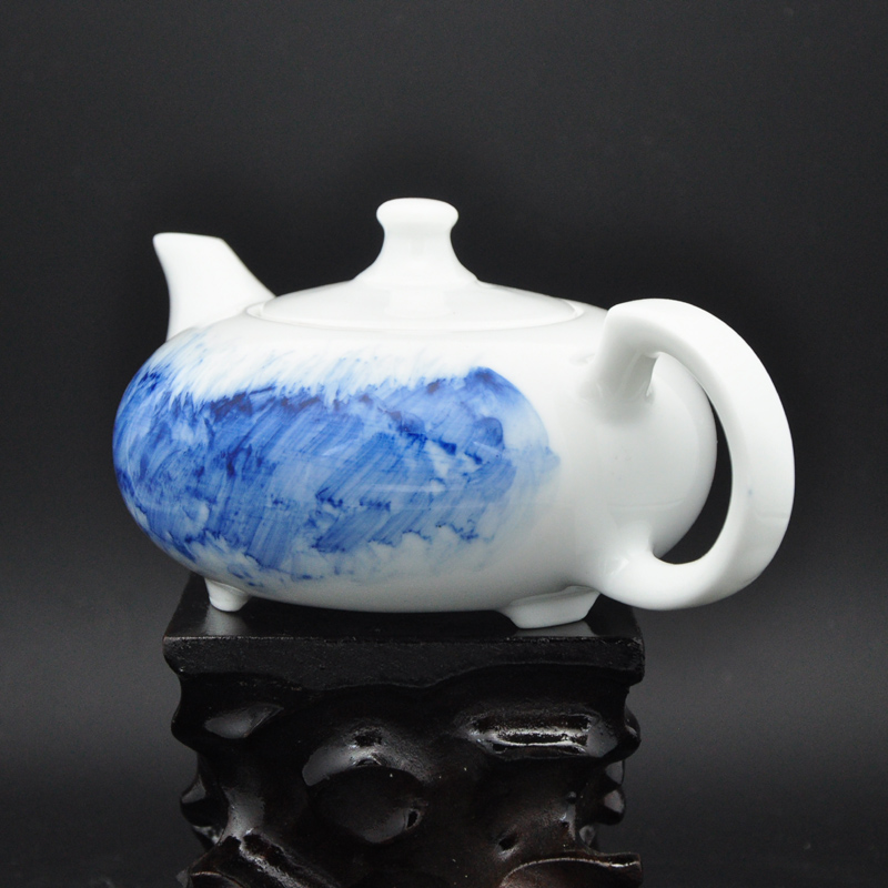 Offered home - cooked dishes porcelain tea set in hand - made famous Tang Shengyao manual jingdezhen blue and white porcelain teapot tea gifts