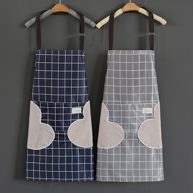 2021 new rubable hand apron household kitchen waterproof and oil-proof summer ultra-thin adult summer women men