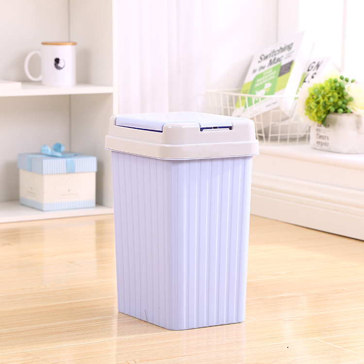 Trash can with lid Home powder room Toilet Living room Bedroom Kitchen Rectangular elastic cover Large office paper basket