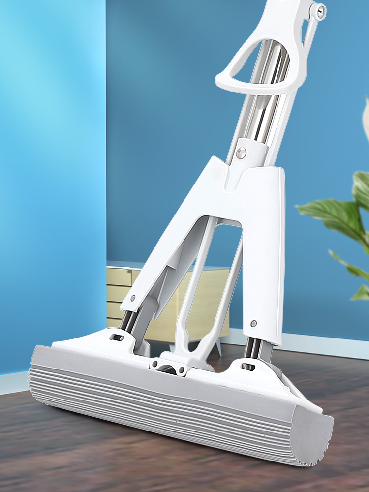 Sponge mop household 2021 new lazy hands-free one-tow net folding squeeze water absorbent rubber cotton mop