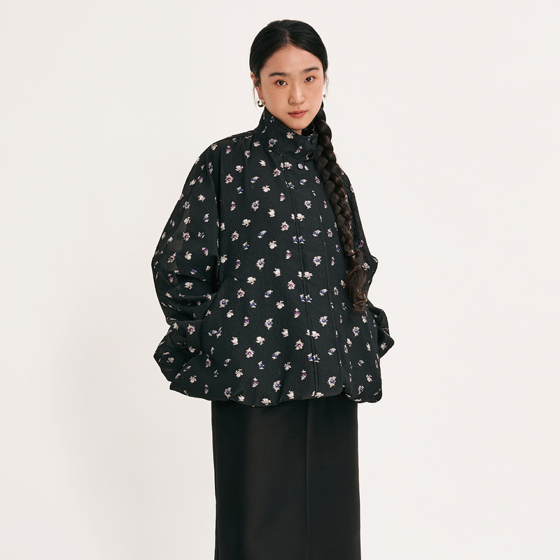Verselet Short Poem 2026 Spring New Product Cloud Jacquard Loose Casual Jacket